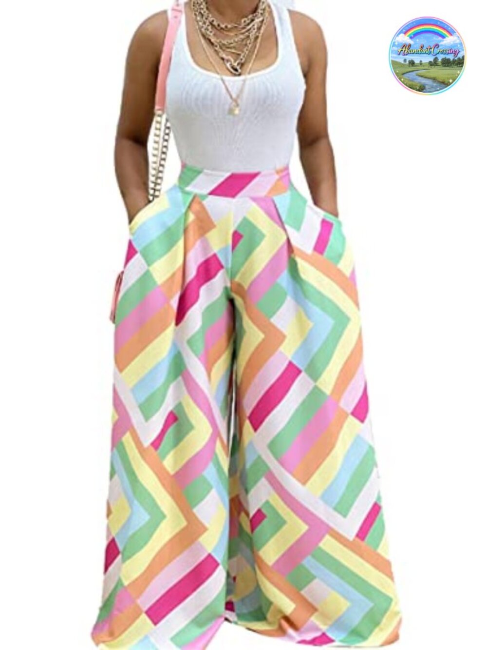 Wide Leg Palazzo Pants with Pockets, High Waist Lounge Trousers